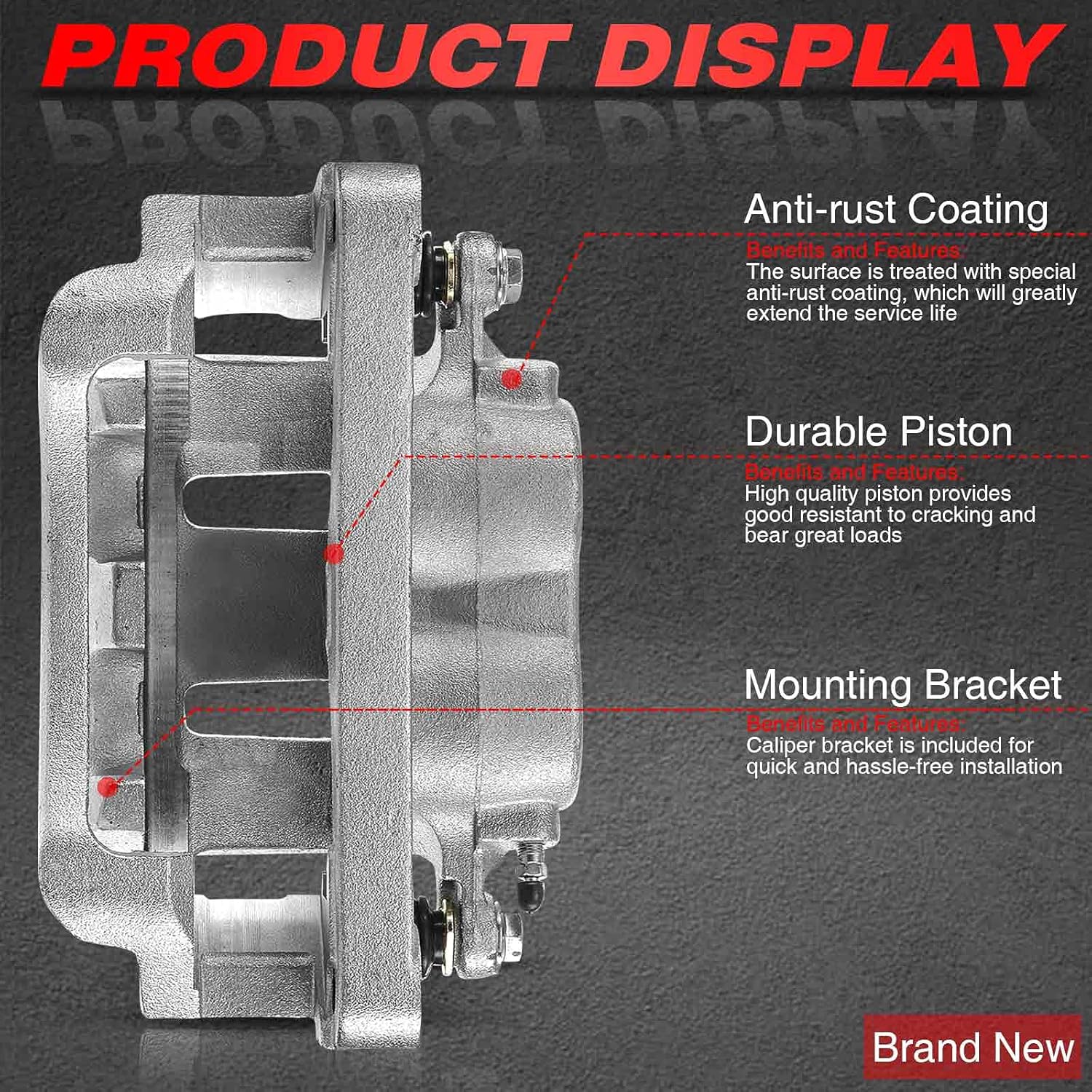 Front Driver Side Brake Caliper for Ford F-250 F-350 Super Duty 1999-2004 Excursion 2000-2005 P435393