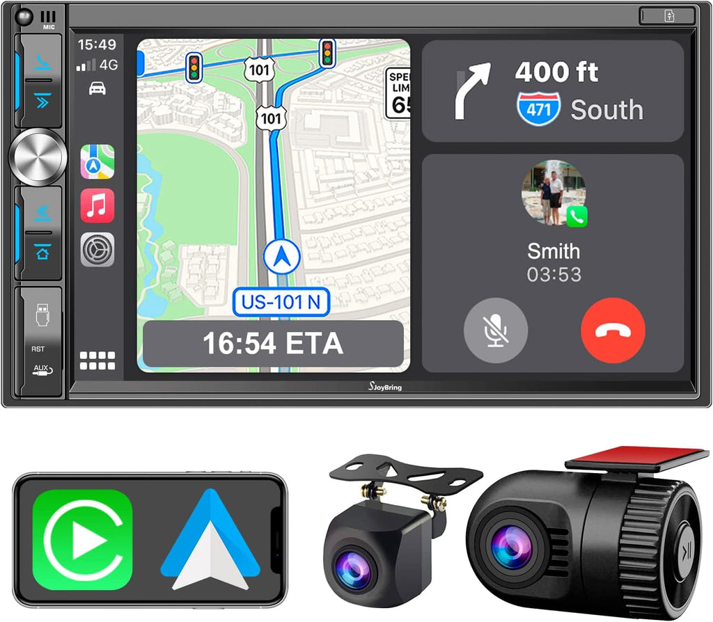7 Inch Car Stereo with Dash Cam and AHD Backup Camera J564092