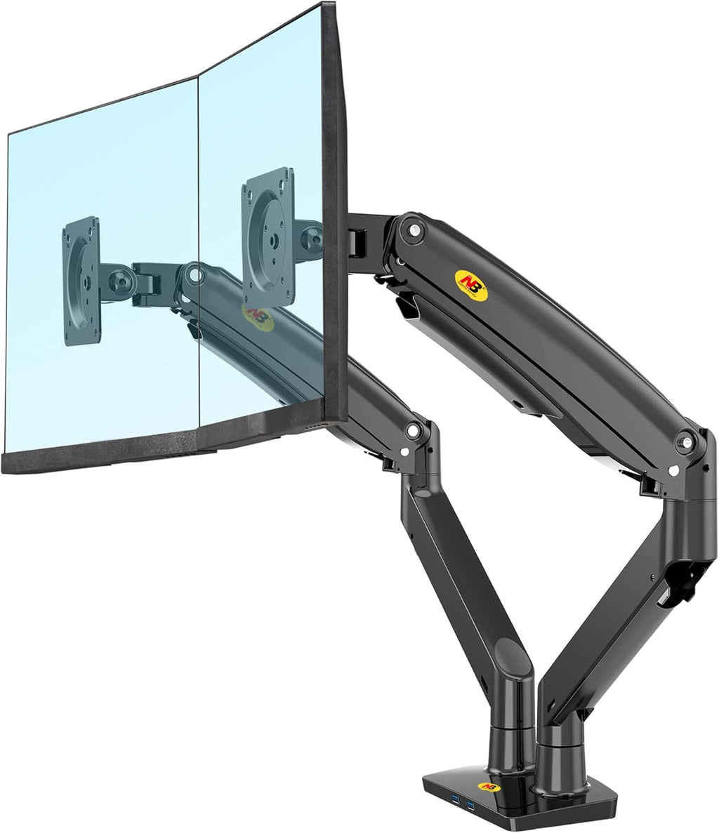 Dual Monitor Desk Mount Stand Full Motion Swivel Computer Monitor Arm Fits 2 Screens up to 32'' Load Capacity 6.6~26.4lbs for Each Monitor Pack of 2 P369