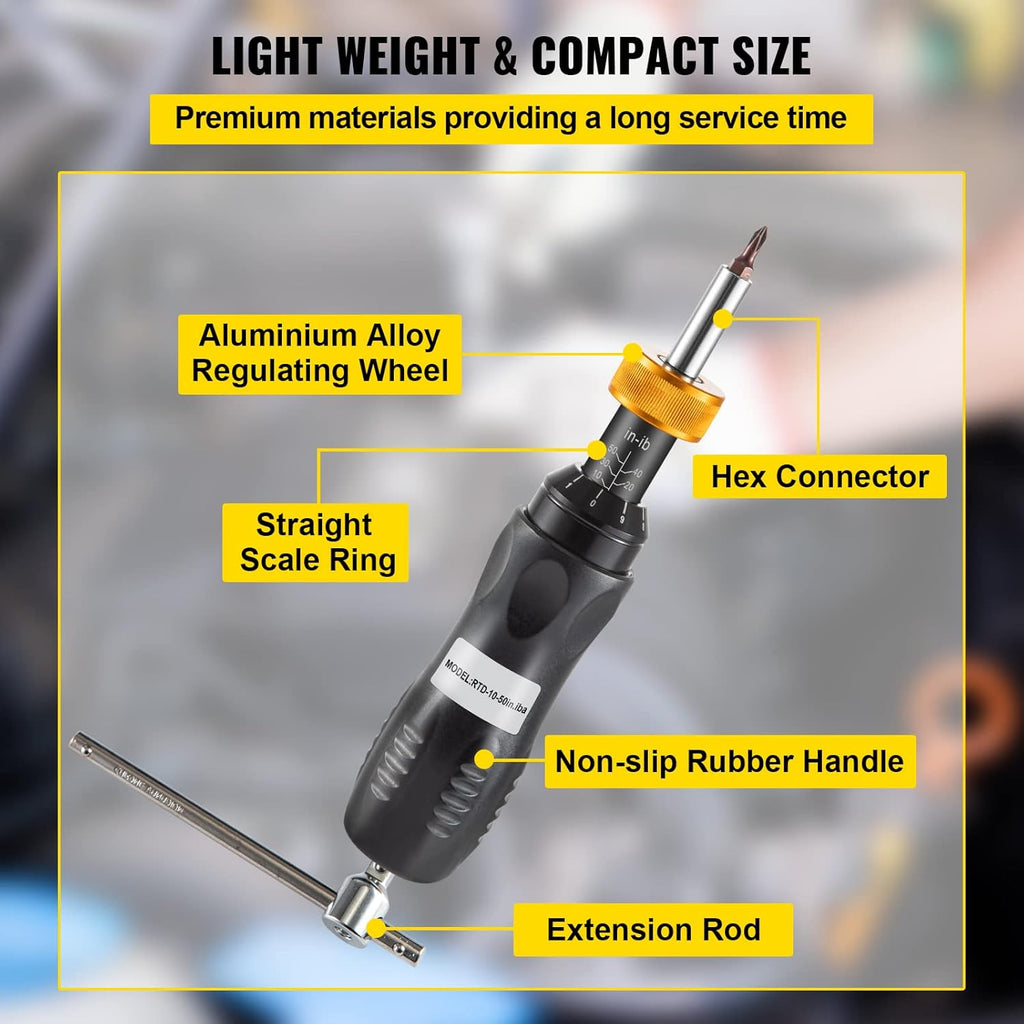 Torque Limiting Screwdriver 10-50 in-lbs Pack of 2 F58747