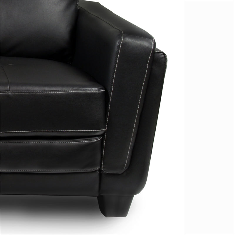 Black Faux Leather 2-Piece Sofa and Loveseat Set L562012