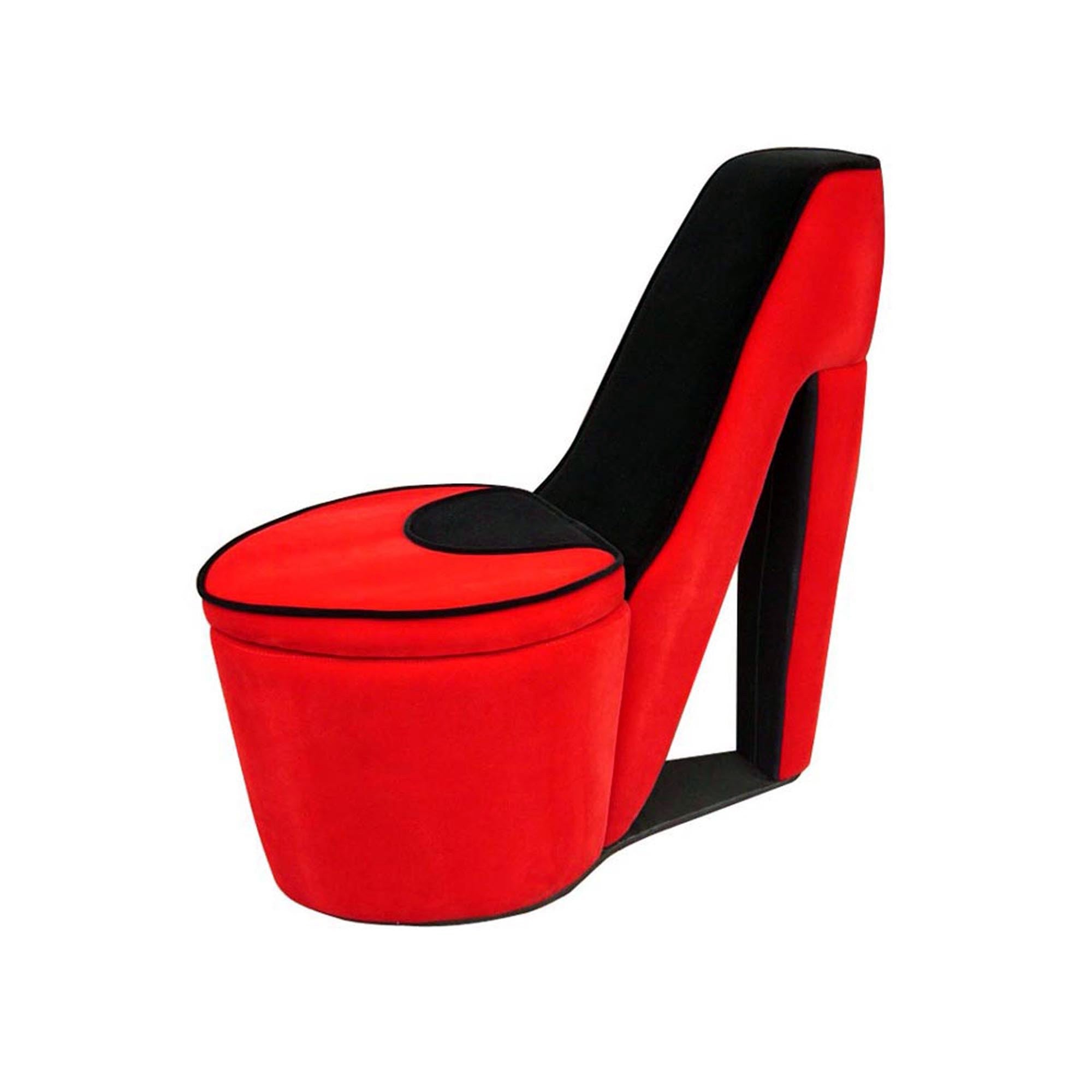 Red Faux Suede Side Chair H245