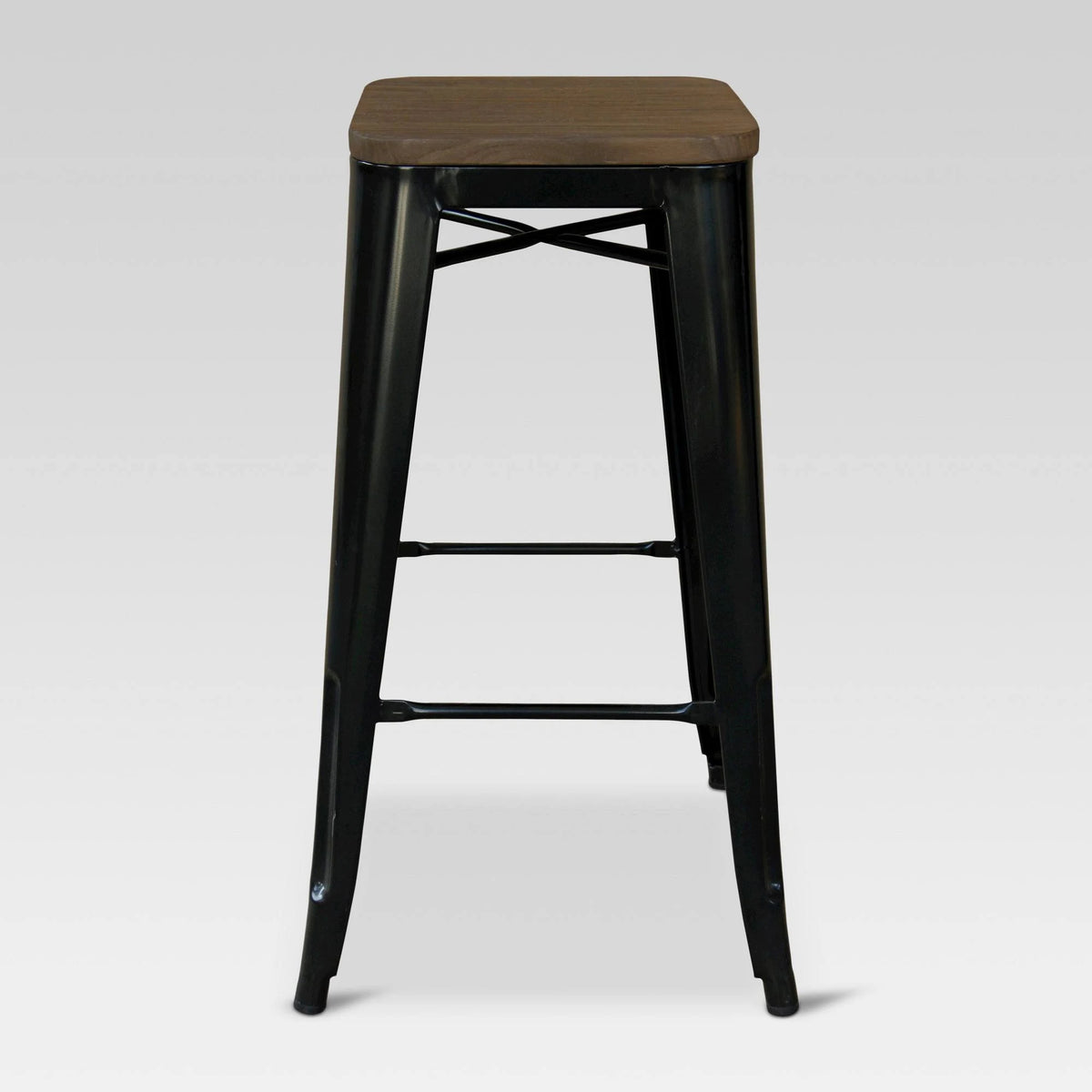 Set of 2 Black Industrial Barstool N1369