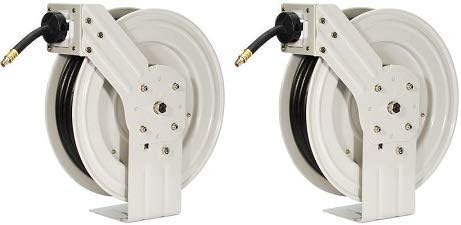 Retractable Air Hose Reel with 50-Foot Rubber Air Hose G121