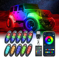 10 Pods RGB Rock Lights for Trucks SUV ATV UTV Off Road, Waterproof IP68 G5252