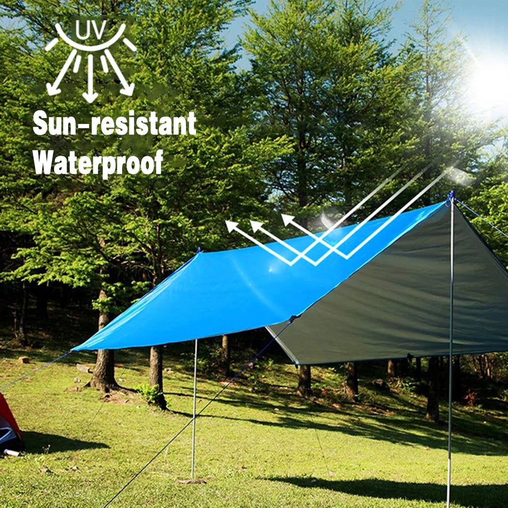 9.8ft Waterproof Camping Tarp Hammock Sunshade Rain Shelter Tarpaulin Canopy E274