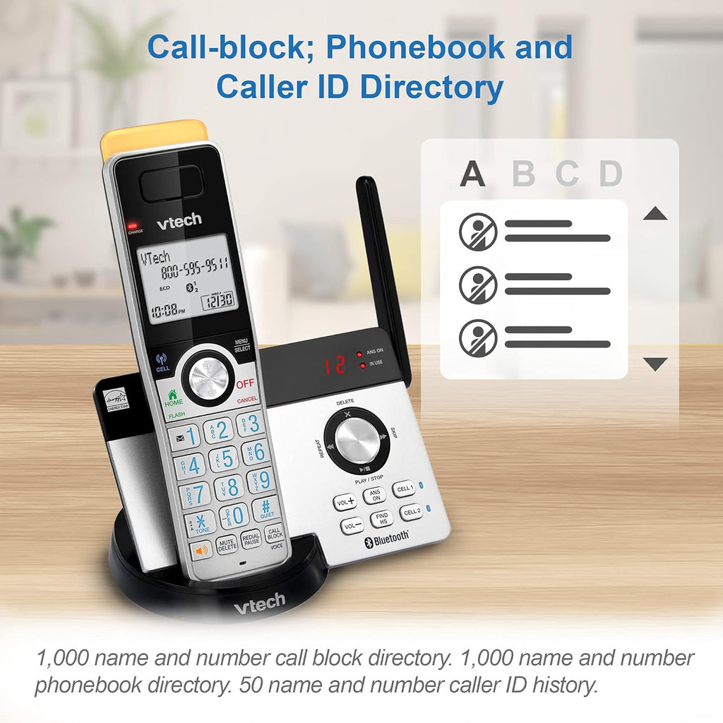 2 Handset Cordless Phone with Answering Machine J5503