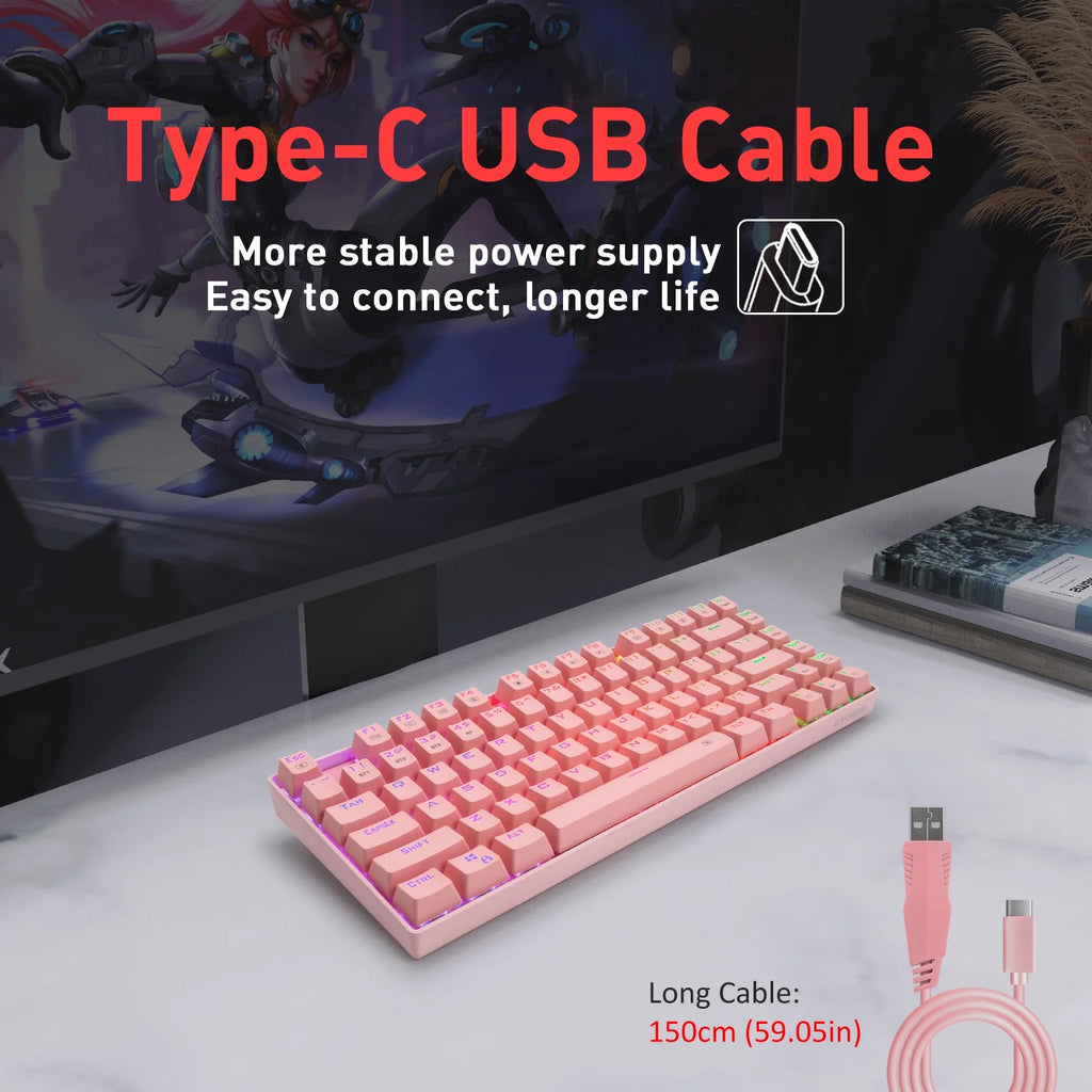 RGB Wireless Mechanical Keyboard with Blue Switches D121422
