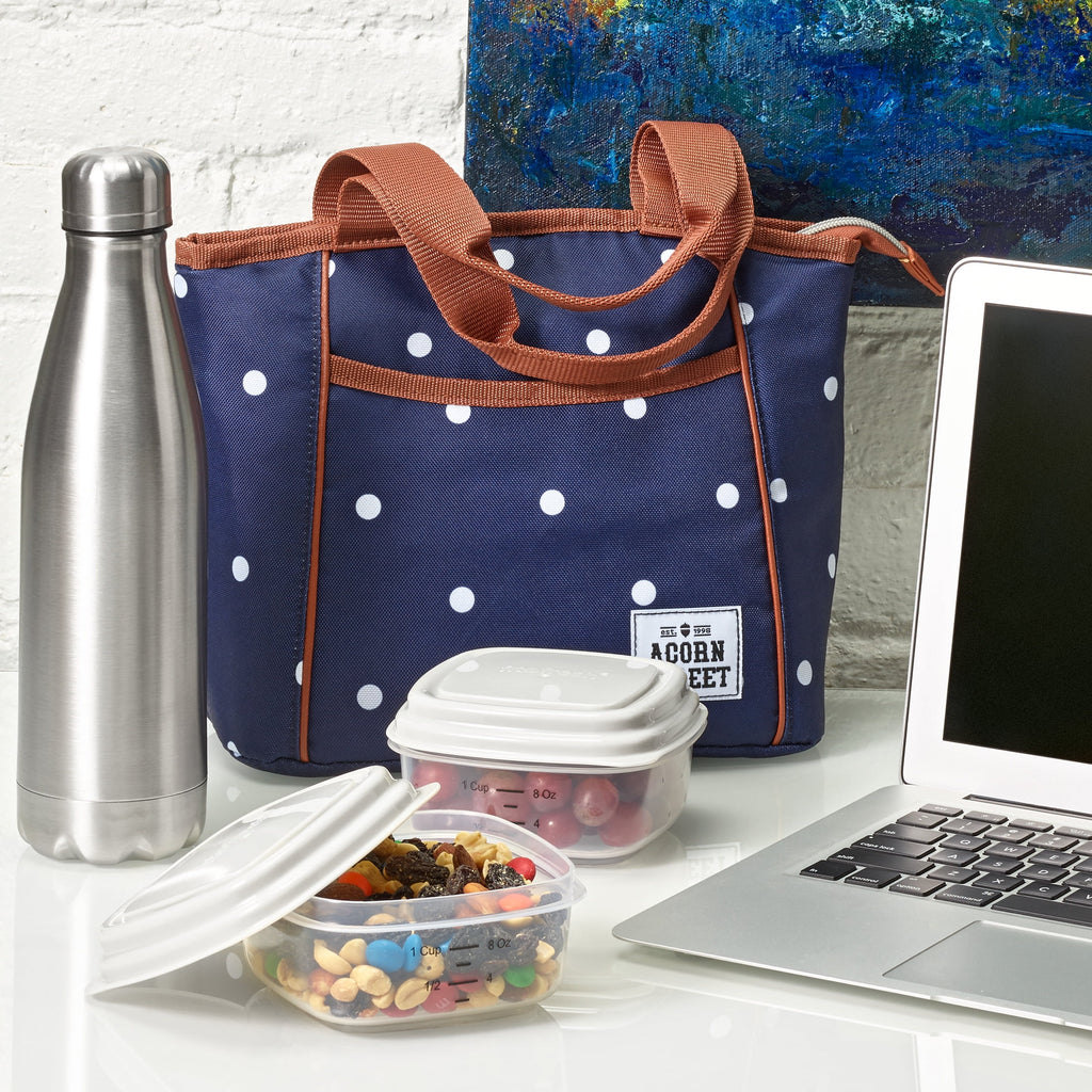 Insulated Lunch Bag with 18oz Water Bottle, Navy C21995