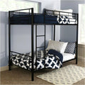 Twin Over Twin Metal Bunk Bed in Black N36329