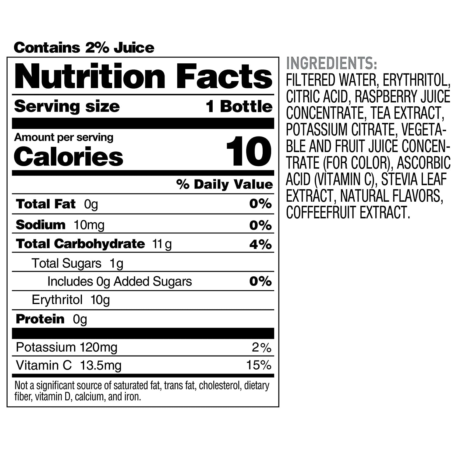 Black Raspberry Antioxidant Infused Beverage, 18 fl oz (Pack of 12) H8150