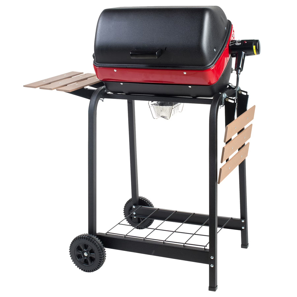 Red Portable Electric Cart Grill with Two Folding Tables T824128