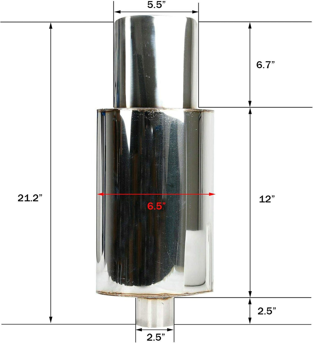 2.5 Inch T304 Stainless Steel Exhaust Muffler Oval Tip Pack of 2 V23632