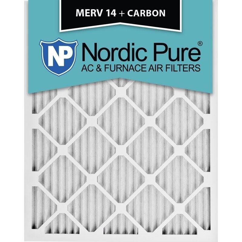 20x25x1 Pleated Air Filters MERV 14 Plus Carbon Qty 24 K884