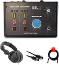 SSL-2 Desktop USB Type-C Audio Interface Bundle with Headphone, MIDI Cable & XLR Cable L1050