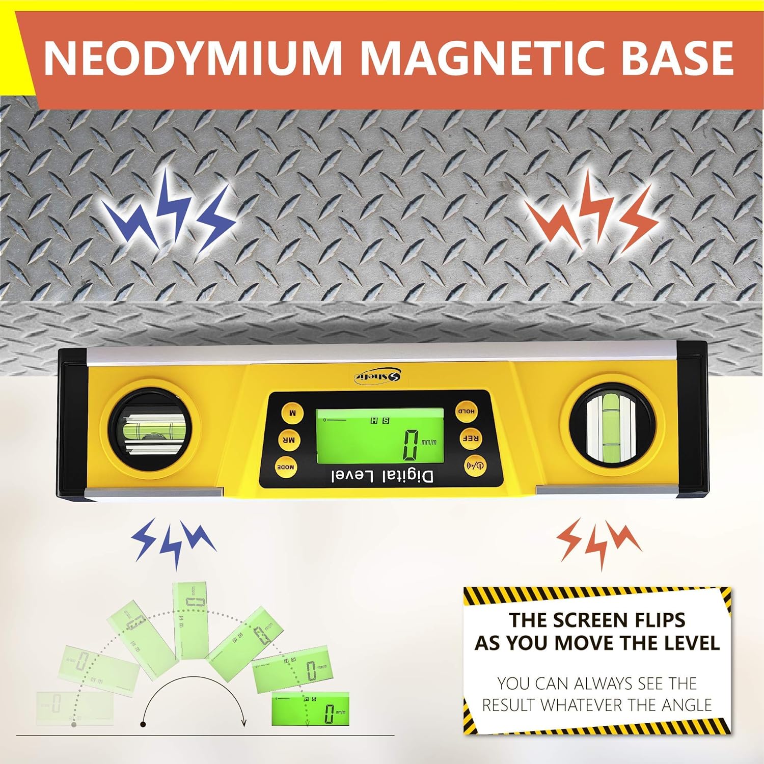 10 Inch Torpedo Level and Protractor with Carrying Case Pack of 2 V440