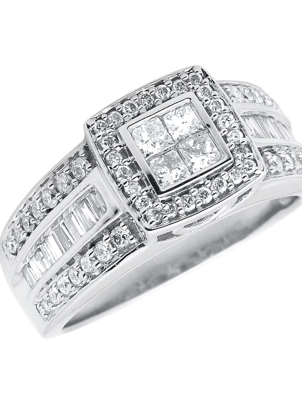 10k White Gold Princess Diamond Engagement Ring N2110