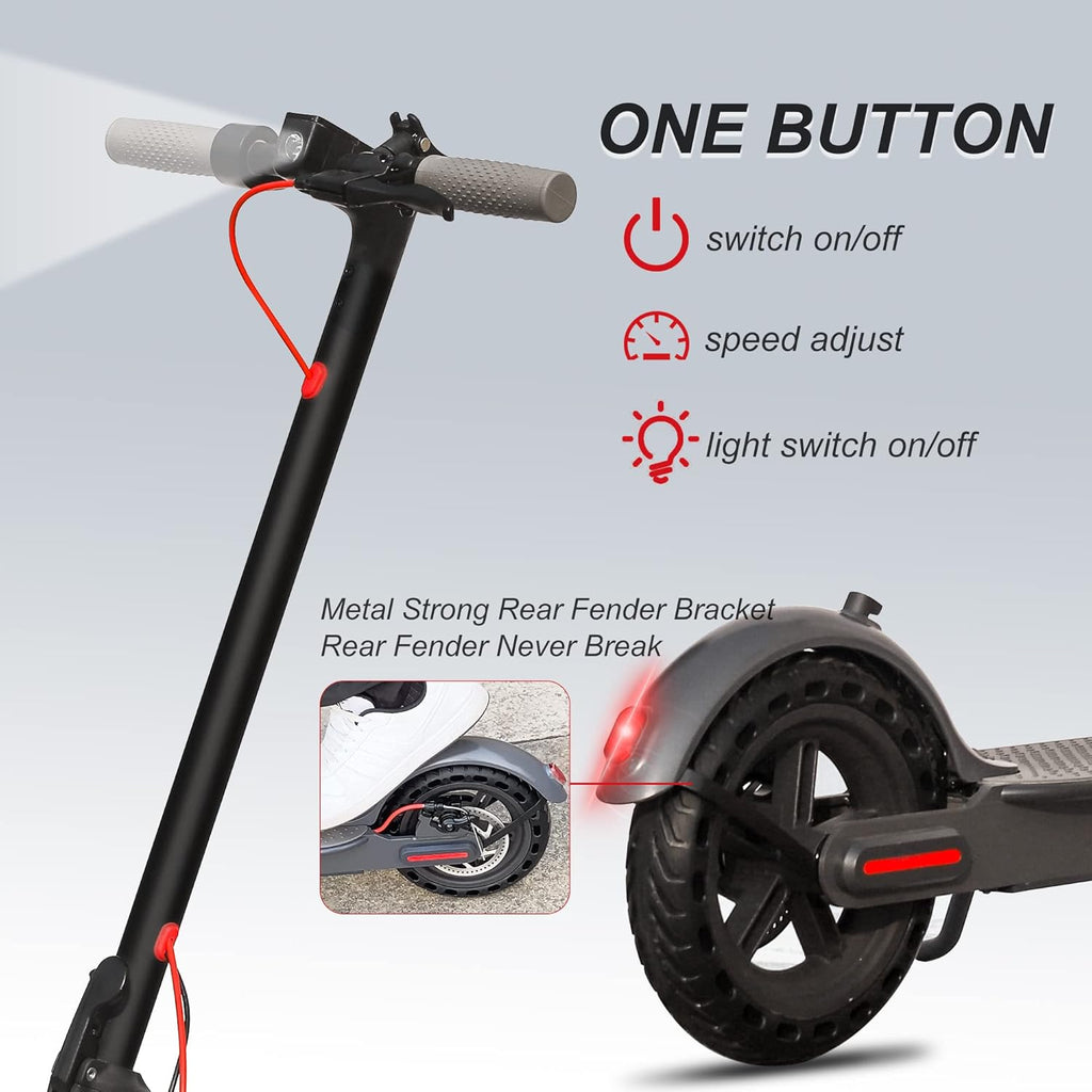 Electric Scooter, 350W Motor, 18 Miles Range, 8.5" Solid Tires O109