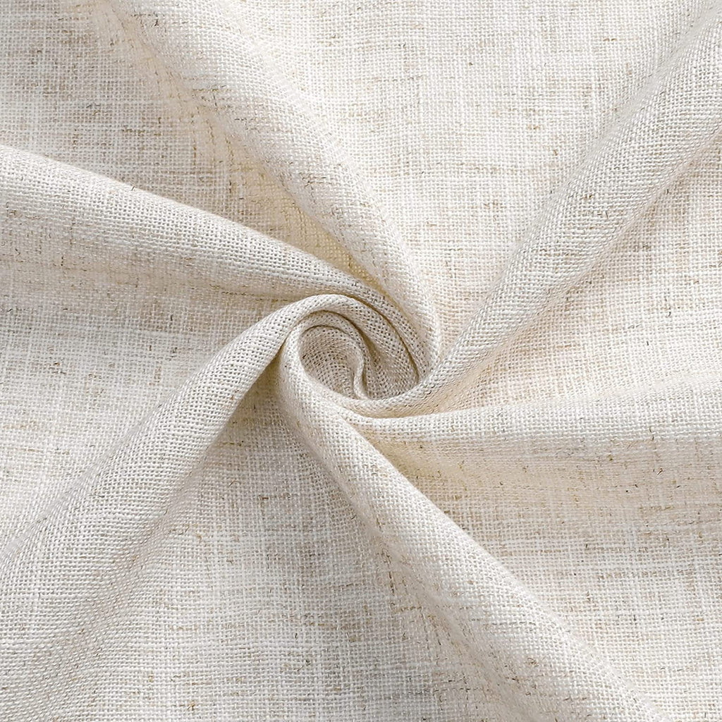 Beige Semi Sheer Linen Curtains 2 Panels 40''x84'' S5219