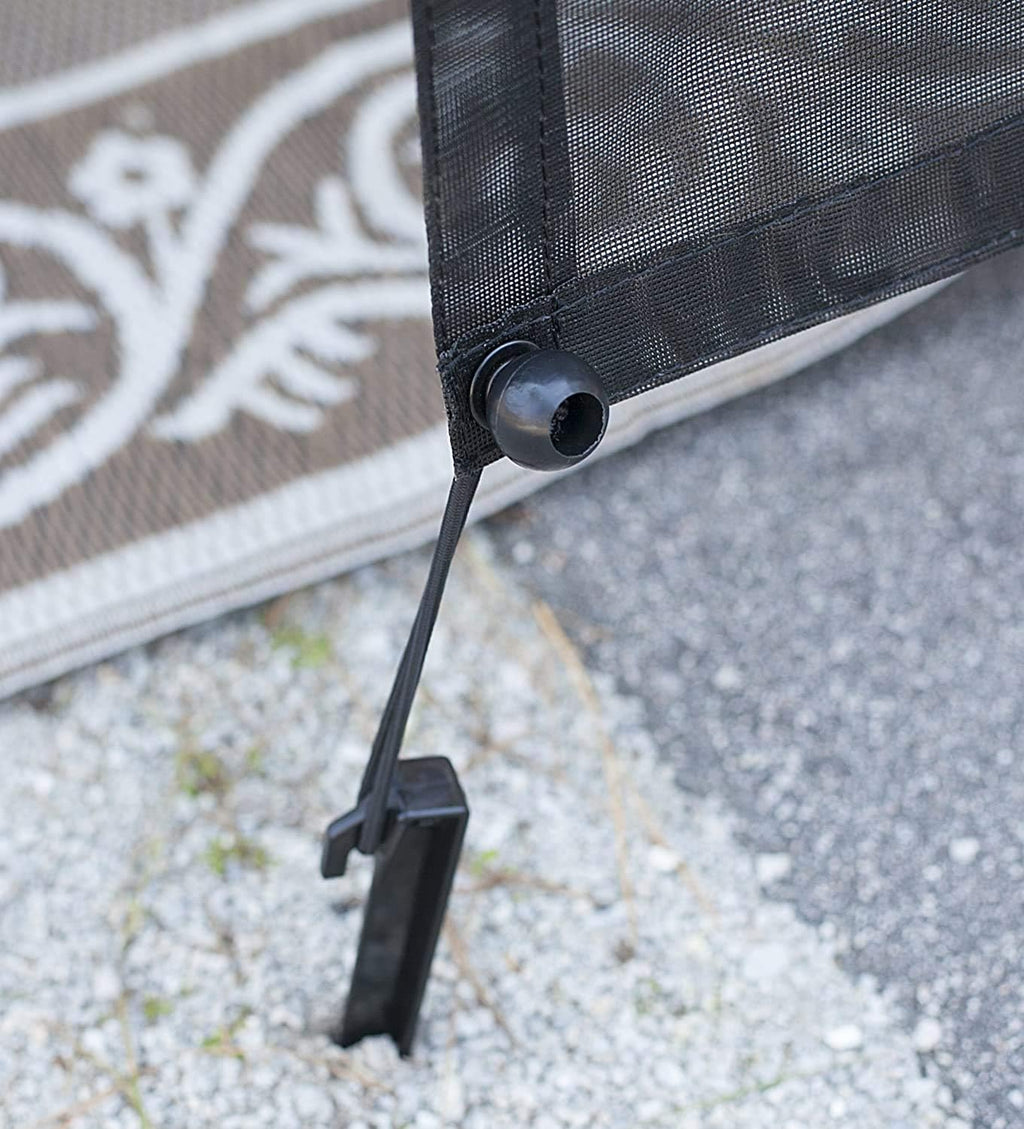 RV Awning Shade Screen with Zipper 15' x 8' Black Mesh Sun Shade C99063