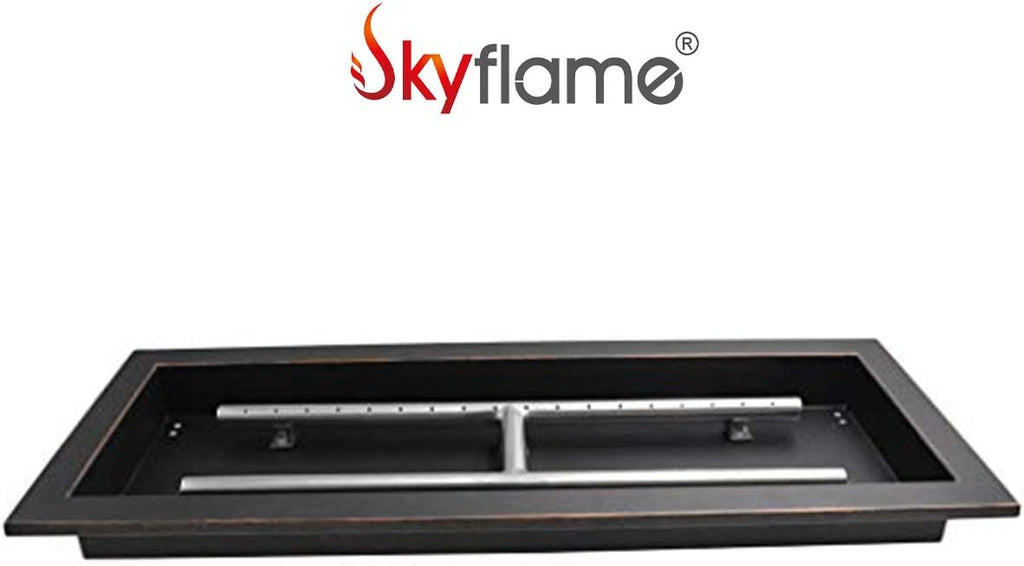 Black Dual Burner Fire Pit Pan and Burner C32919
