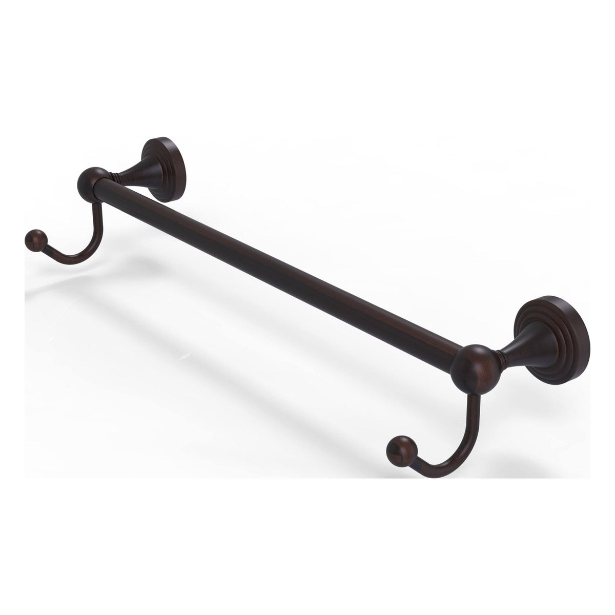 Venetian Bronze 24x22 Towel Bar with Integrated Hooks P8436