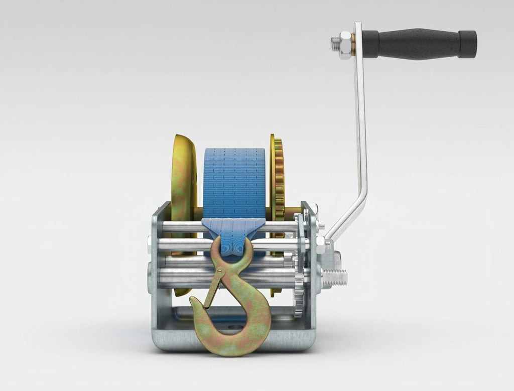 3200lbs Heavy Duty Hand Crank Winch with 32ft Strap, Pack of 2 P68925