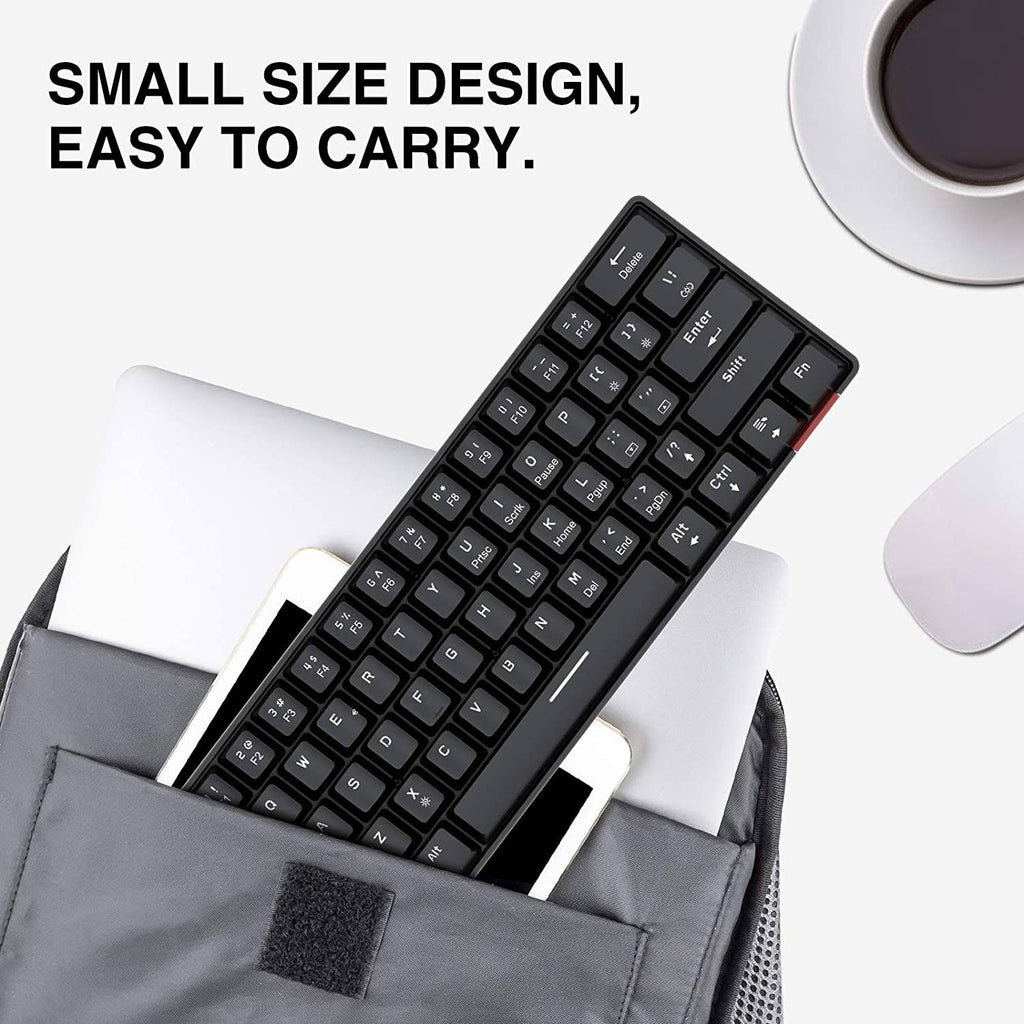 60% Compact Wired Type-C 61 Keys Mechanical Keyboard RGB Programmable 4800 dpi Mouse Combo L58434