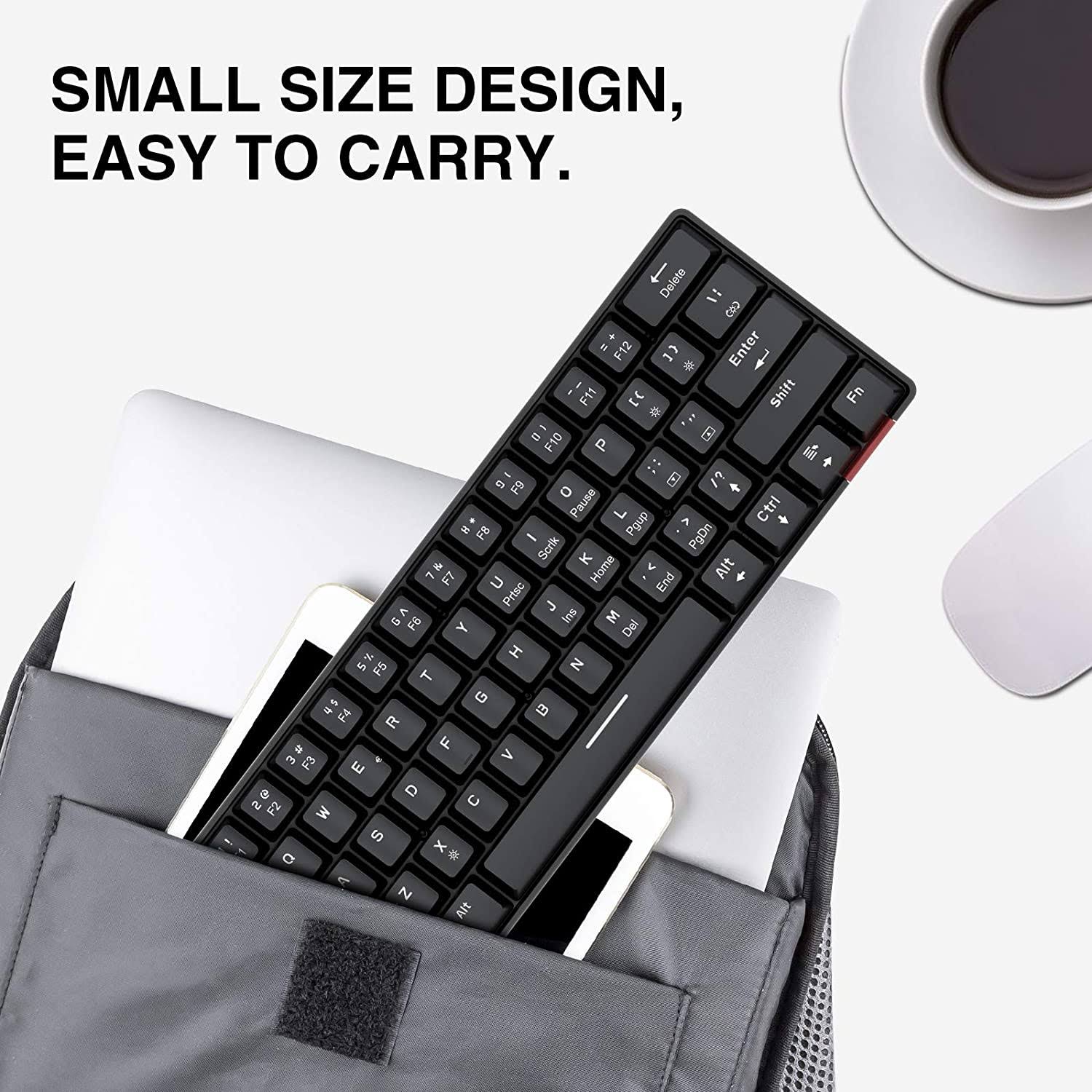 60% Compact Wired Type-C 61 Keys Mechanical Keyboard RGB Programmable 4800 dpi Mouse Combo L58434