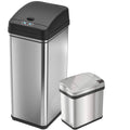 13 Gallon and 2.5 Gallon Stainless Steel Sensor Trash Cans Set of 2 E678721