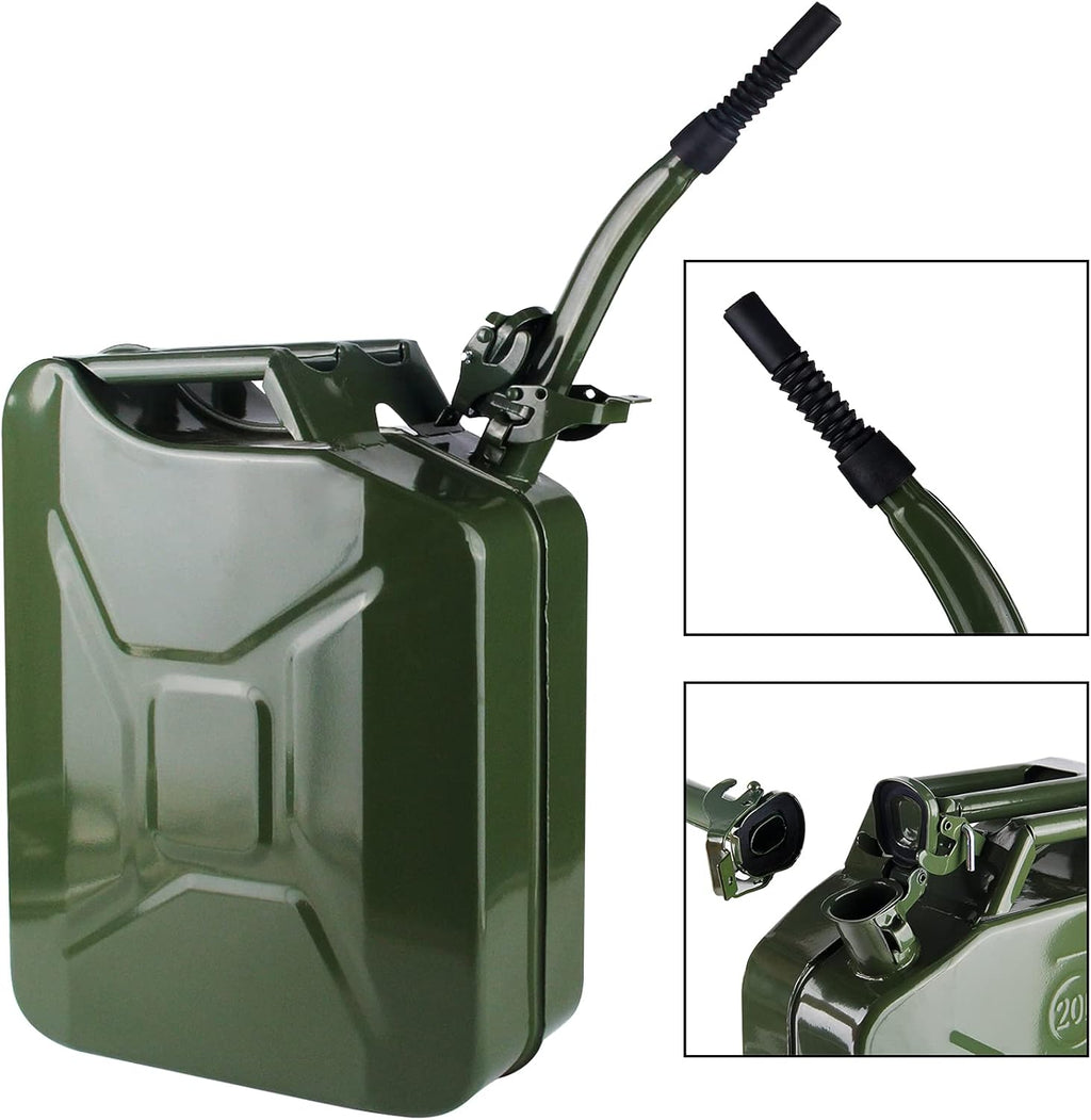 Army Green 20L Steel Gas Can Pack of 2 C4985