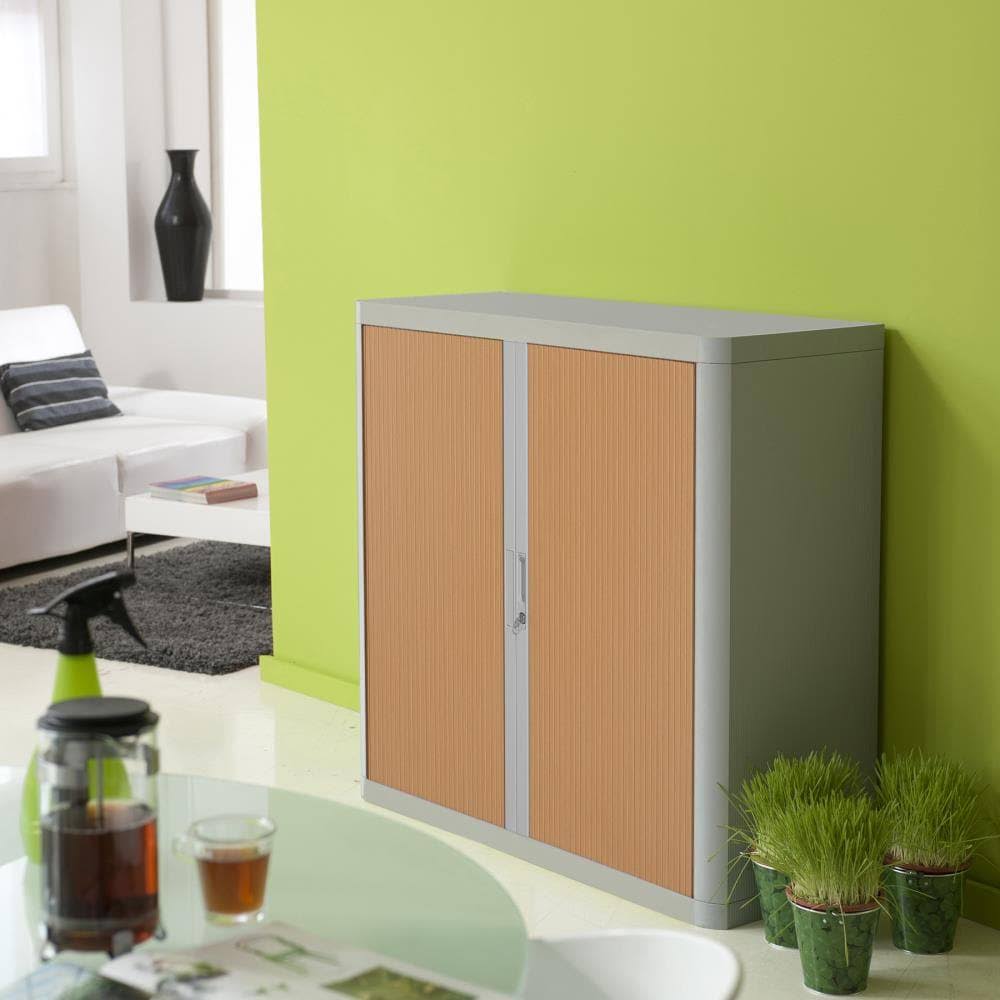 Grey Beech Tall Storage Cabinet with Two Shelves X916060
