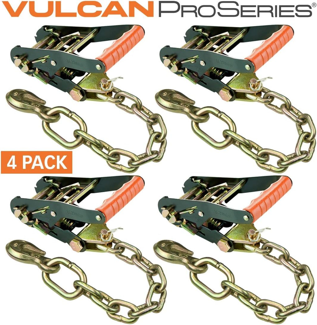 4 Pack Ratchet Buckle Chain Anchor with 3,300 Pound Safe Working Load L496103