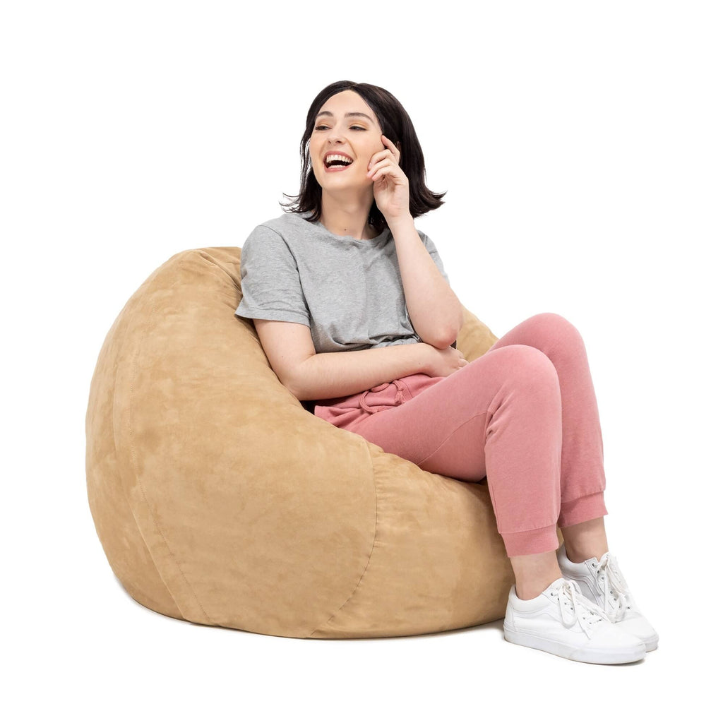 Orange Microsuede Foam Bag Chair A80962